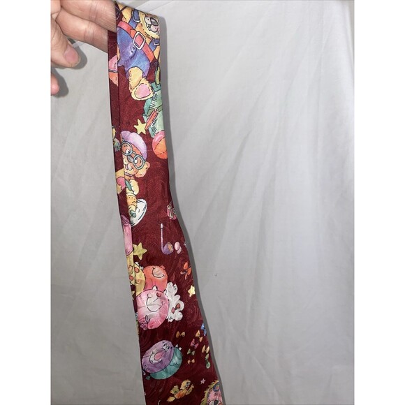 vintage Buscati Palace circus Silk Mens Tie Red Lion cat 90s 80s books school - Picture 6 of 6